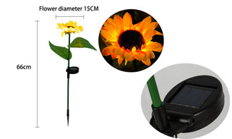 new-Solar Garden Lights Outdoor Sunflower Light with Warm Color Waterproof LED Lights 2 Pack
