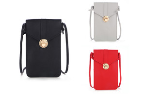 New-Touch Screen Crossbody Mobile Phone Bag Clear Transparent Window Smartphone Wallet Small Purse Coin Credit Card Holder  7209