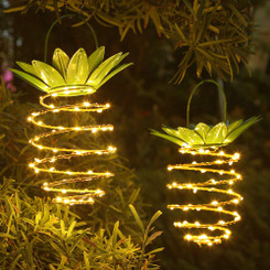 NEW 2PCS Pineapple Shape  Solar powered LED Outdoor Garden  Lamp 5031