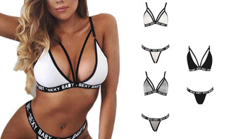 NEW-Alphabet three-point sexy bikini swimsuit-LA
