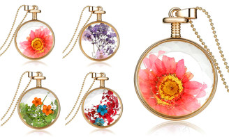 GENUINE PRESSED FLOWER pendant necklace