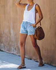 NEW-High waist short pants plus size summer jeans0015-LA