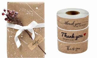 Kraft paper Large Thank you rectangle labels 360pcs -3059LA