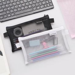 NEW-2PCS transparent mesh pencil case0040-LA