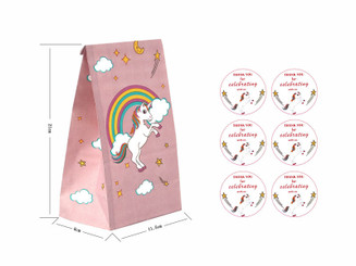 NEW-Unicorn Party Bags Paper Candy Treat Gift Bag0043-LA