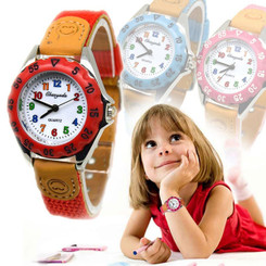New-Cute Boys Girls Quartz Watch Kids Children's Fabric Strap Student Time Clock Wristwatch Gifts0063-LA