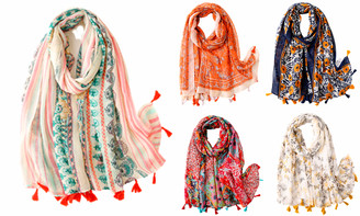 New Soft Fabric End tassels printed Scarf901-3078la