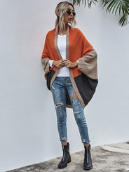 NEW-Women Cardigan Knitted Open Front Long Sleeve Mid-Length Warm Cardigan Sweater0096