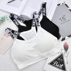 SP-Women's Sports Bra Push Up Fitness Bra Yoga Bra Sport Underwear Running Gym Fitness Tops Black White Letters Seamless Underwear