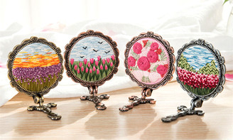 2in1  DIY  cross stitch mirror