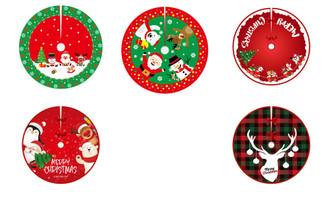 NEW-Santa Claus Snowman Christmas Tree Skirt Red Christmas Tree Base0135-LA