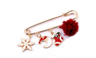 Christmas Brooch  Women's Hat Bag Silk Scarf Buckle Chest Pocket Pins-3064la
