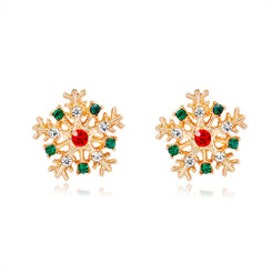 New-Snowflake Stud Earrings Present Christmas0158-LA