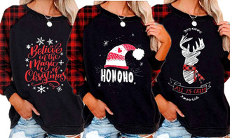Red Grid Christmas Jumper-la