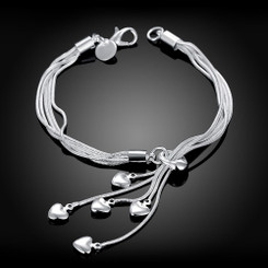 NEW-Tassel Heart Pendant Chain Bracelets0173-LA