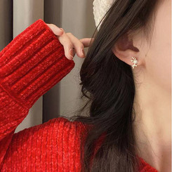 NEW-Crystal Elk Deer Stud Earrings0200-LA