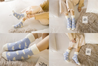 NEW-Fluffy Heart Socks0201-LA