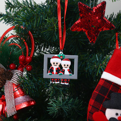 NEW-PVC Personalised Christmas Family Member Photo Frame Ornament0253-LA