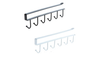 new 2pcs wrought iron cabinet six hook hook storage rack wardrobe hanging cabinet row hook 0293