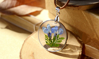 Forget me not round shape necklace-la 9468