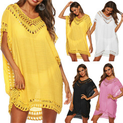 V-neck Summer Bikini Cover Up Sarong Beach Dress Swimwear -la