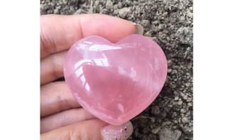 NEW Natural pink crystal love ornament peach heart stone 0323 LA