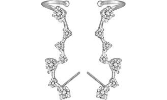 NEW Star shape 925 silver Zircon Earrings 0353 LA
