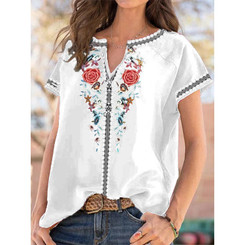 NEW Floral print Bohemia style summer top 5067-LA