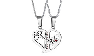 NEW  couple stitching key pendant necklace 5056  LA