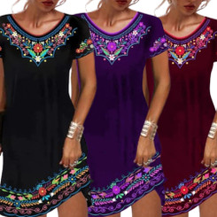 Flora print Bella loose fit casual dress 5107-la