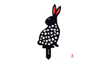 NEW  Acrylic hollow decorative garden rabbit card 5115 