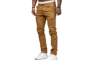 NEW Casual trousers men's European and American style slim men's casual solid color overalls 5186
