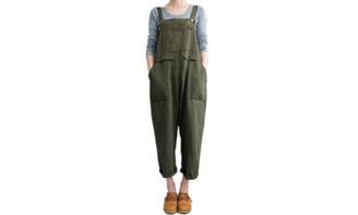 NEW Plus Size Ladies Stereoscopic Big Pocket Fashion Bib Pants 5191