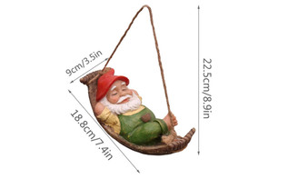 NEW  Resin pendant old man with white beard and dwarf with raised legs  5263
