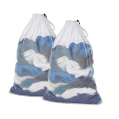 NEW  2PCS Large 60x80cm Mesh Laundry Wash Bags with Drawstring 5281