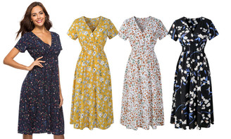 NEW  Flower print waist control dress 430  5283