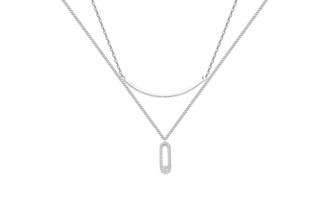 NEW  Double layer design smile Necklace female  5329