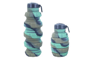 NEW   Portable Camouflage Combat Water Bottle Outdoor Riding Collapsible Water Cup  5344
