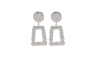 NEW  Frosted Geometric Earrings Creative Personality Embossed Trapezoid Long Earrings 5376