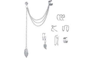 NEW  7-piece set of creative personality double C cartilage U-shaped earrings 5395