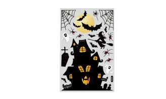 NEW 3pcs  Halloween Decoration Horror Wall Sticker Skull Pumpkin Sticker Halloween Static Sticker 5418