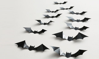 NEW  96PCS Halloween Bat Wall Sticker 3D Stereo Black Bat Sticker Festive Party Wall Decoration 5425