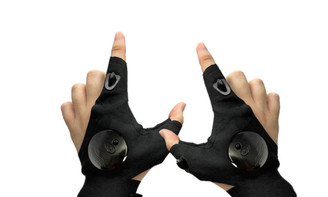 NEW  Pair of led flashlight glowing fishing gloves 5456