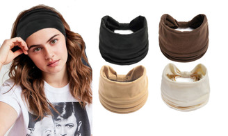 NEW 4PCS Solid color elastic sports headband 0391
