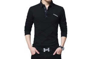 NEW Men's Long Sleeve Printed Cotton T-Shirt 0394