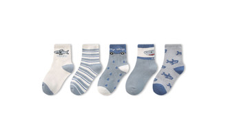 NEW 5pairs  Cartoon Sea Animal Boy Socks Striped Medium Tube Socks 5547