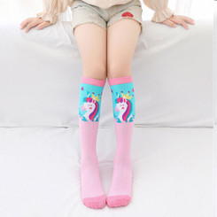 NEW 6 Pairs of Girls' Over-the-Knee Cartoon Socks   5548