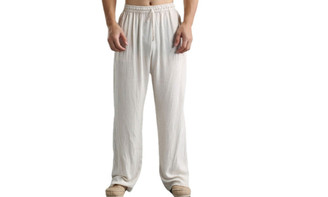 NEW  Men's Plus Size Loose Casual Pants Linen Breathable Pants  5550