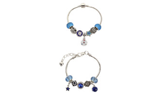 NEW Christmas Bracelet Blue Beaded Gift Box 24 Countdown Bracelet DIY Ornament Set 5615
