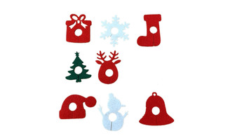 NEW 9PCS Christmas Goblet Ornament Felt Decoration Ring 5650